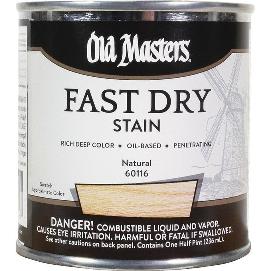 Old Masters 60116 Fast Dry Stain, Half Pint, Natural Tint Base