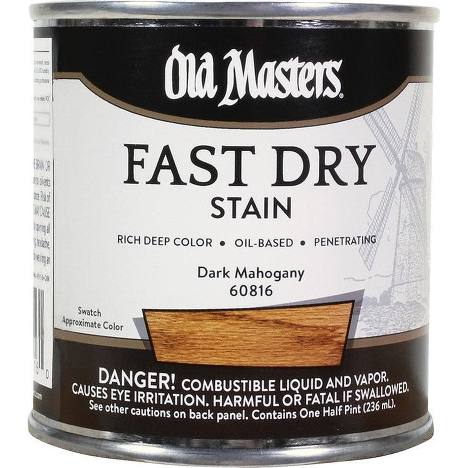 Old Masters 60816 Fast Dry Stain, Half Pint, Dark Mahogany