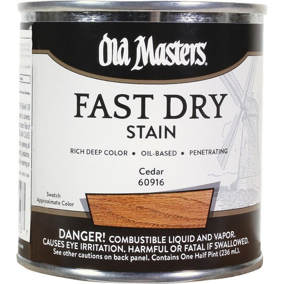 Old Masters 60916 Fast Dry Stain, Half Pint, Cedar