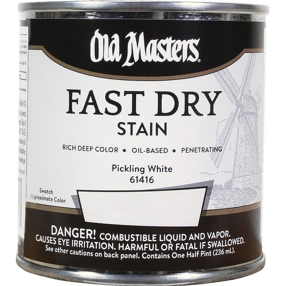 Old Masters 61416 Fast Dry Stain, Half Pint, Pickling White