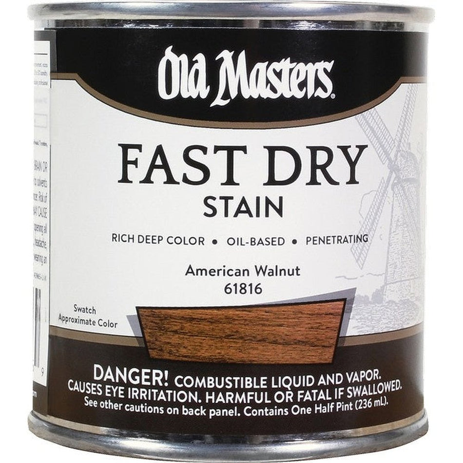 Old Masters 61816 Fast Dry Stain, Half Pint, American Walnut