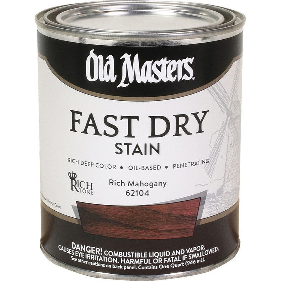 Old Masters 62104 Fast Dry Stain, 1 Quart, Rich Mahogany