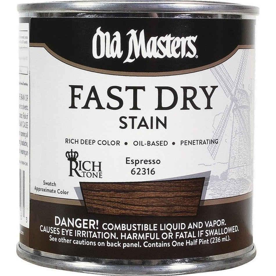 Old Masters 62316 Fast Dry Stain, Half Pint, Espresso