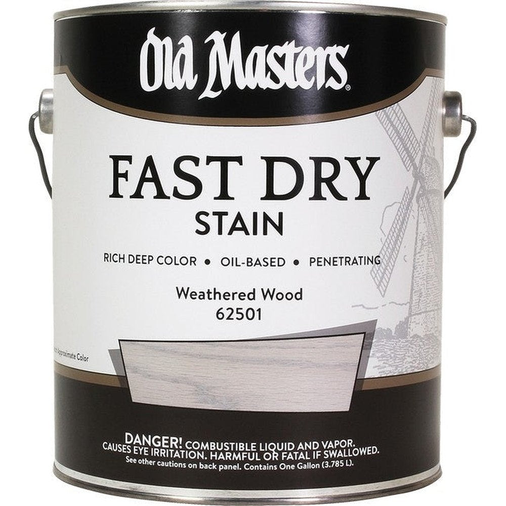 Old Masters 62501 Fast Dry Stain, 1 Gallon, Weathered Wood