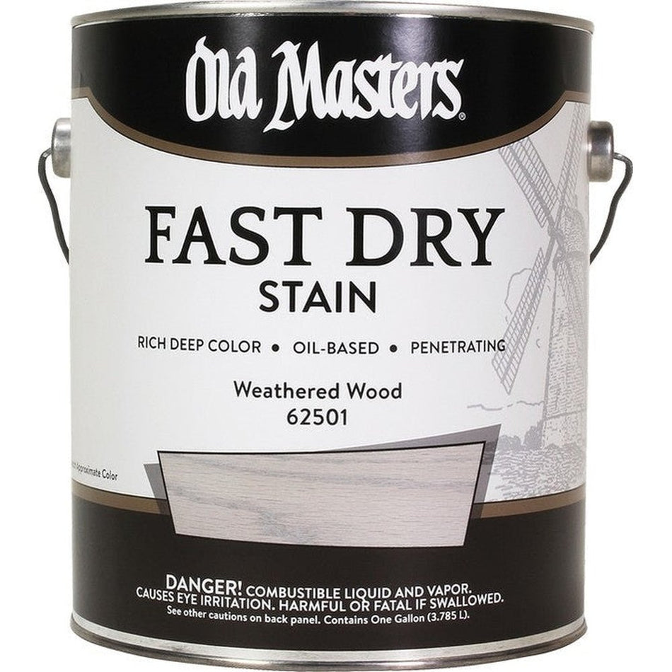 Old Masters 62501 Fast Dry Stain, 1 Gallon, Weathered Wood