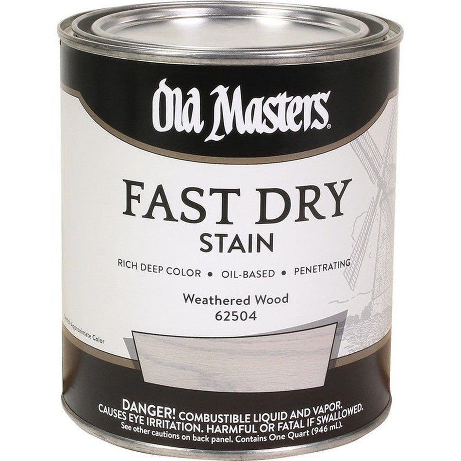 Old Masters 62504 Fast Dry Stain, 1 Quart, Weathered Wood