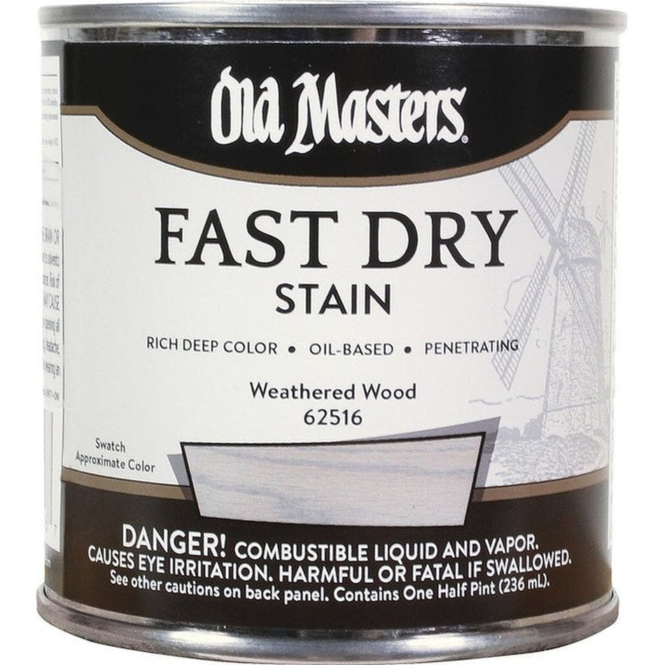 Old Masters 62516 Fast Dry Stain, Half Pint, Weathered Wood