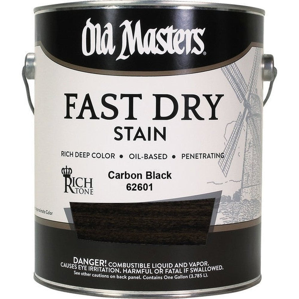 Old Masters 62601 Fast Dry Stain, 1 Gallon, Carbon Black