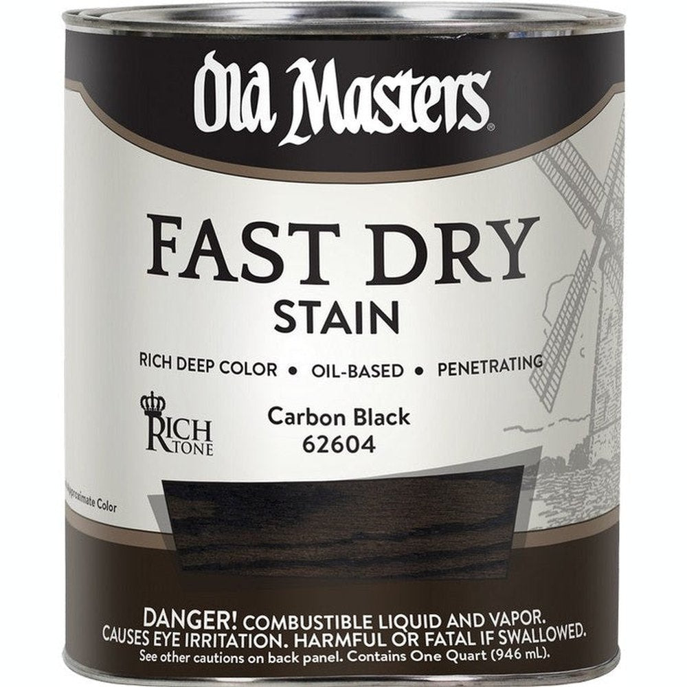 Old Masters 62604 Fast Dry Stain, 1 Quart, Carbon Black