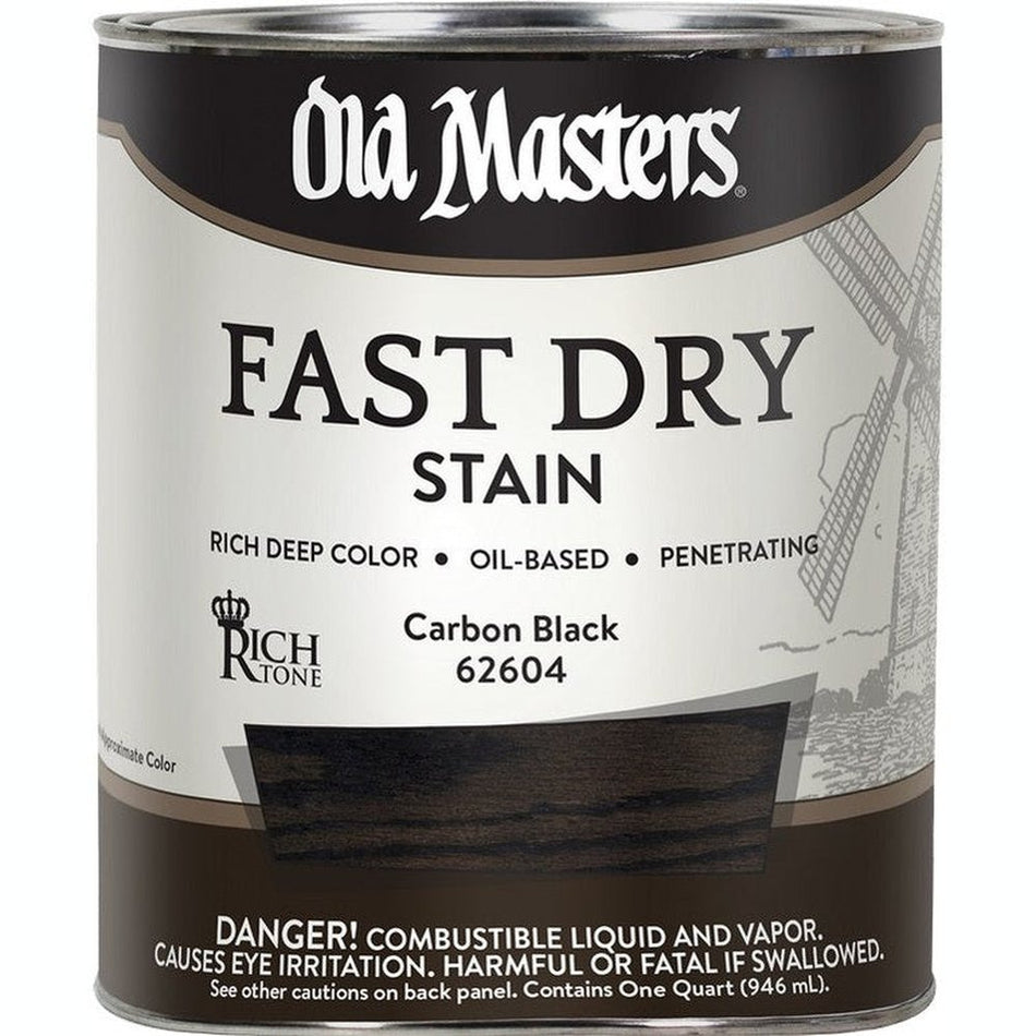Old Masters 62604 Fast Dry Stain, 1 Quart, Carbon Black