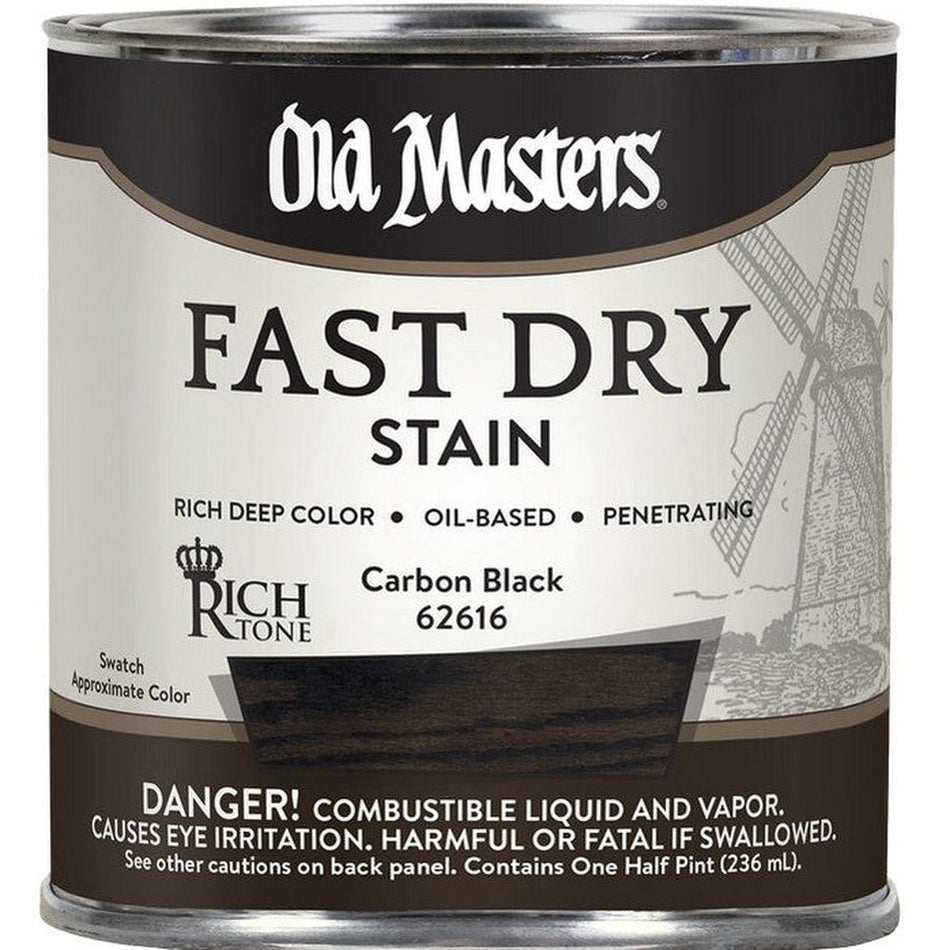 Old Masters 62616 Fast Dry Stain, Half Pint, Carbon Black