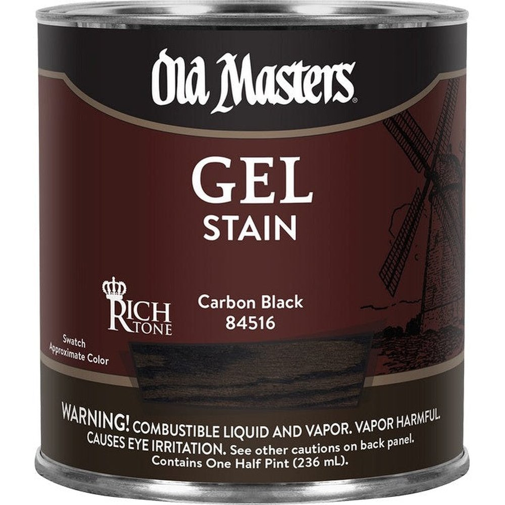Old Masters 84516 Gel Stain, One Half Pint, Carbon Black