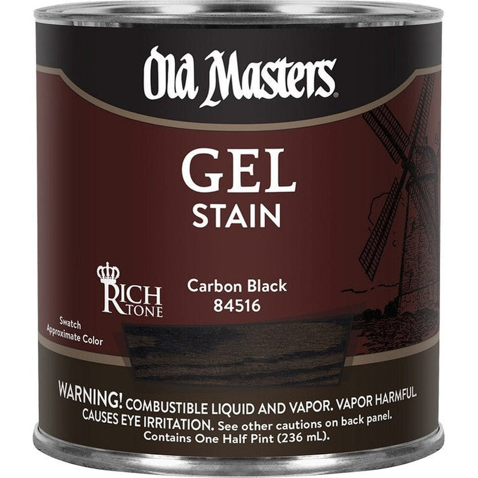 Old Masters 84516 Gel Stain, One Half Pint, Carbon Black