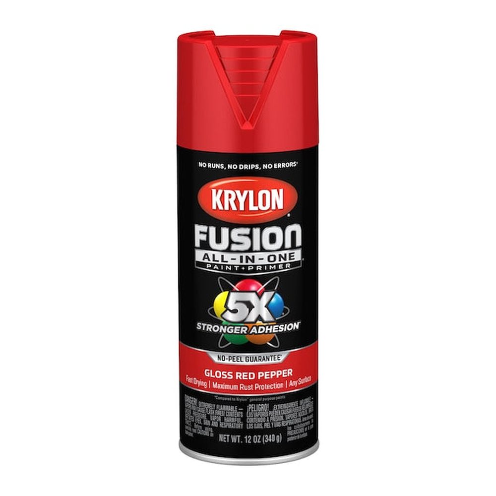 Krylon K02720007 Fusion All-in-One Spray Paint, Gloss Red Pepper, 12 oz.