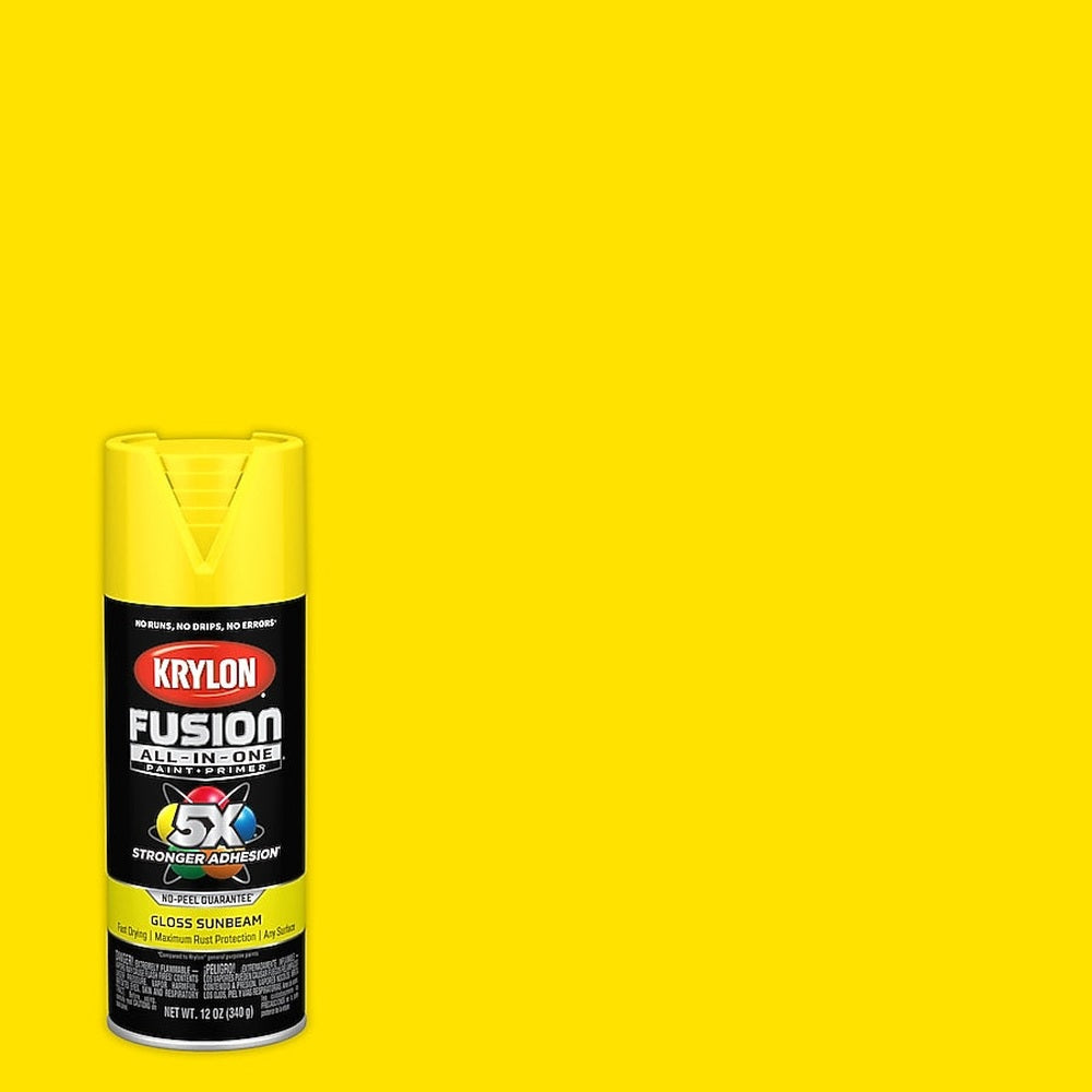 Krylon K02725007 Fusion All-in-One Spray Paint, Gloss Sunbeam, 12 oz.