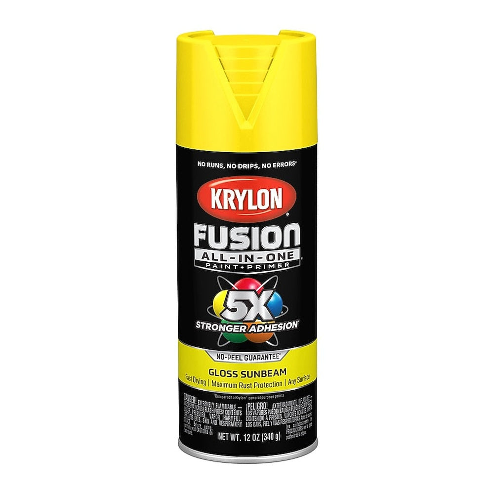 Krylon K02725007 Fusion All-in-One Spray Paint, Gloss Sunbeam, 12 oz.