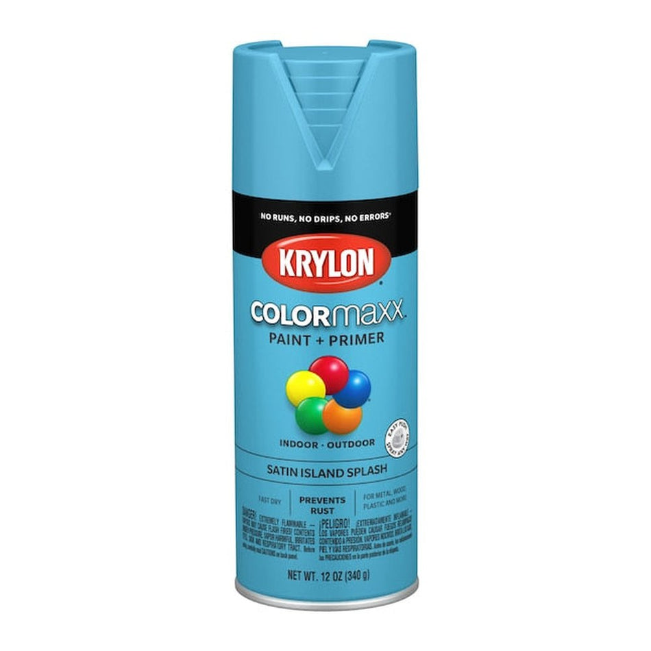 Krylon K05565004 COLORmaxx Spray Paint, Satin Island Splash, 12 oz.