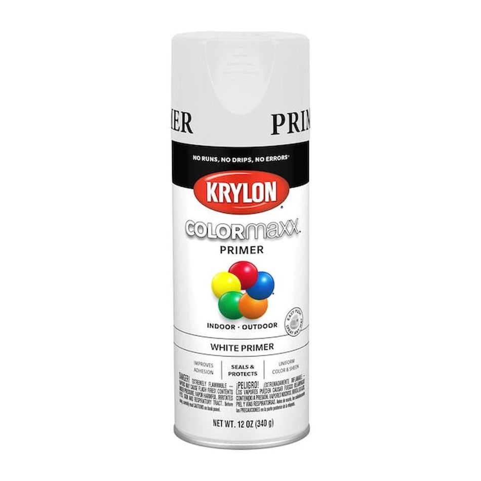 Krylon K05584007 COLORmaxx Primer, Flat White, 12 oz.