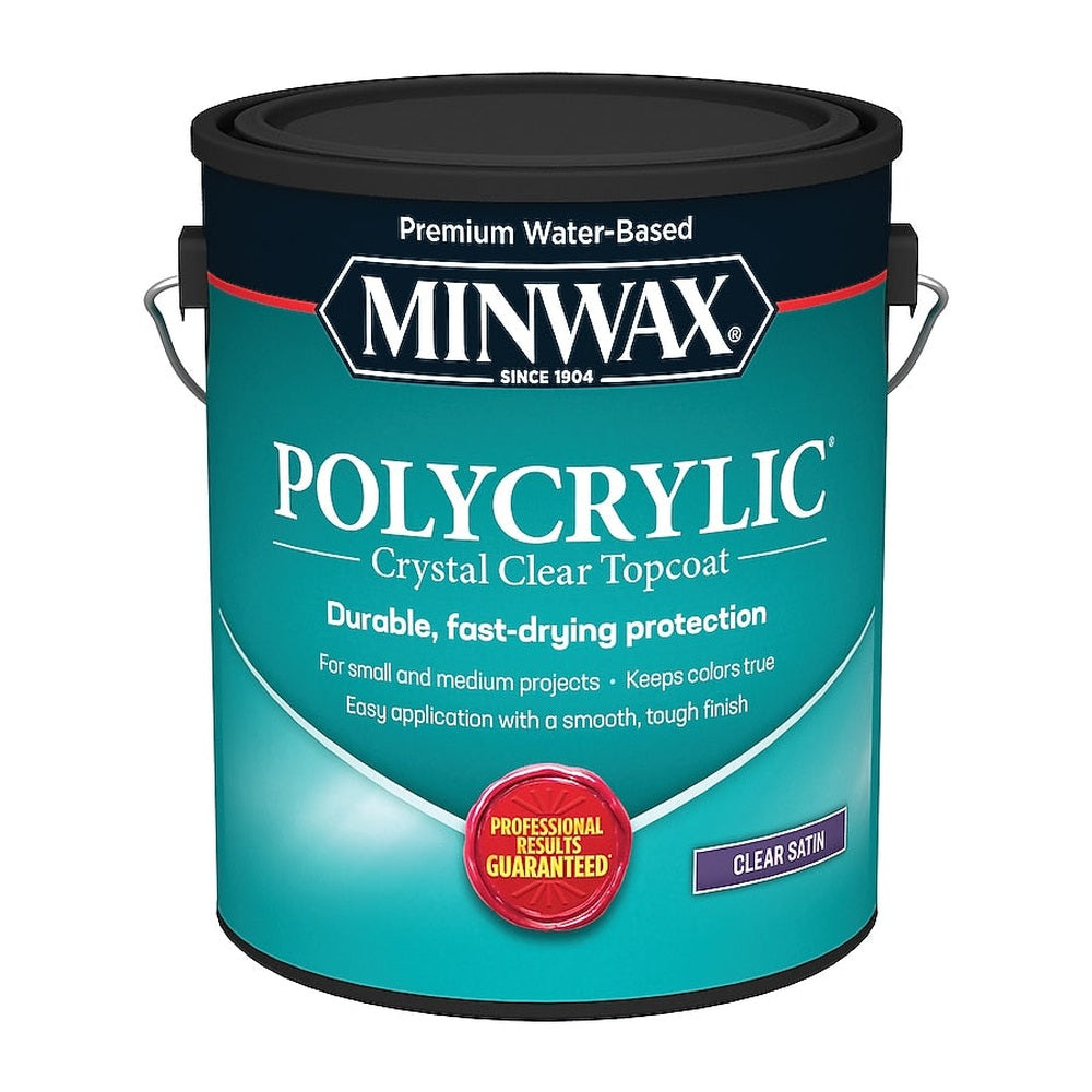 Minwax 13333000 1 Gallon Clear Satin Water Based Polycrylic Protective Finish