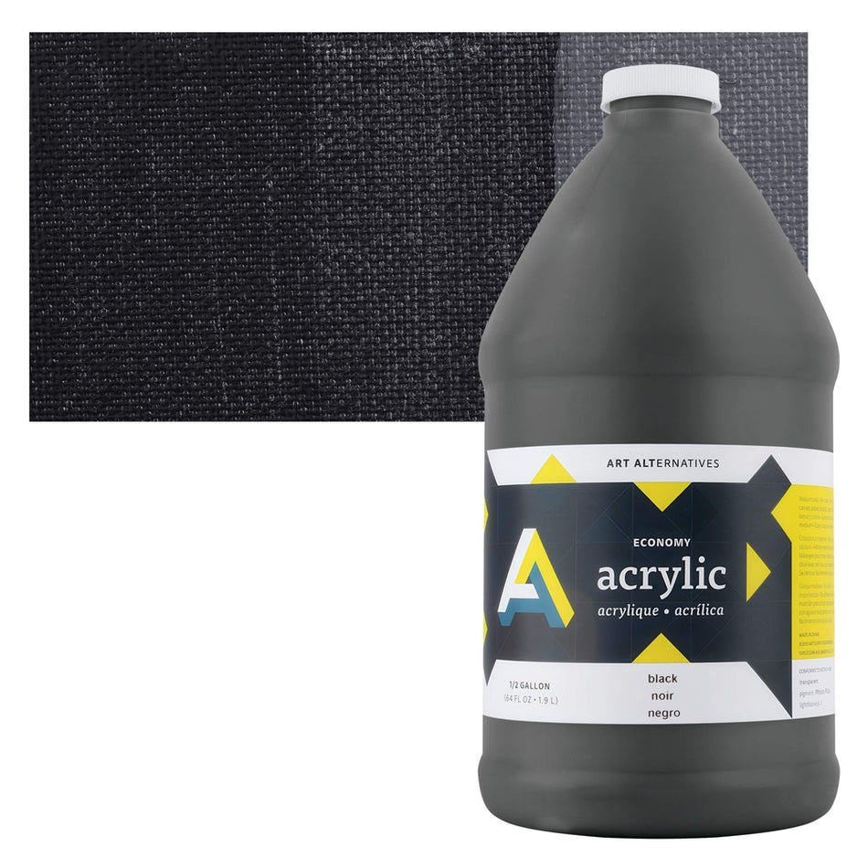 Art Alternatives 09479-2021 Economy Acrylic, Half Gallon Bottle, Black