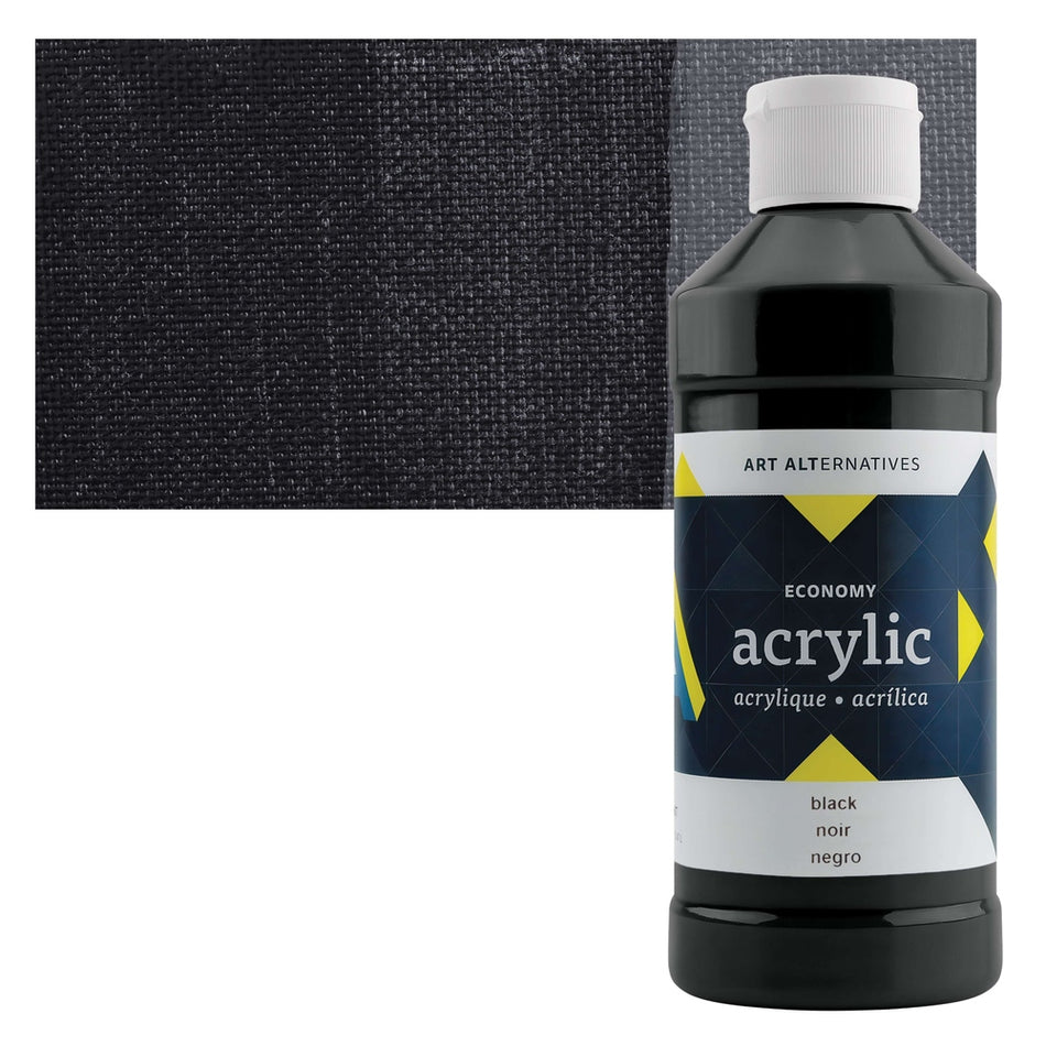 Art Alternatives 09479-2025 Economy Acrylic, Pint Bottle, Black