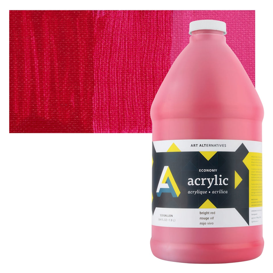 Art Alternatives 09479-3051 Economy Acrylic, Half Gallon Bottle, Bright Red