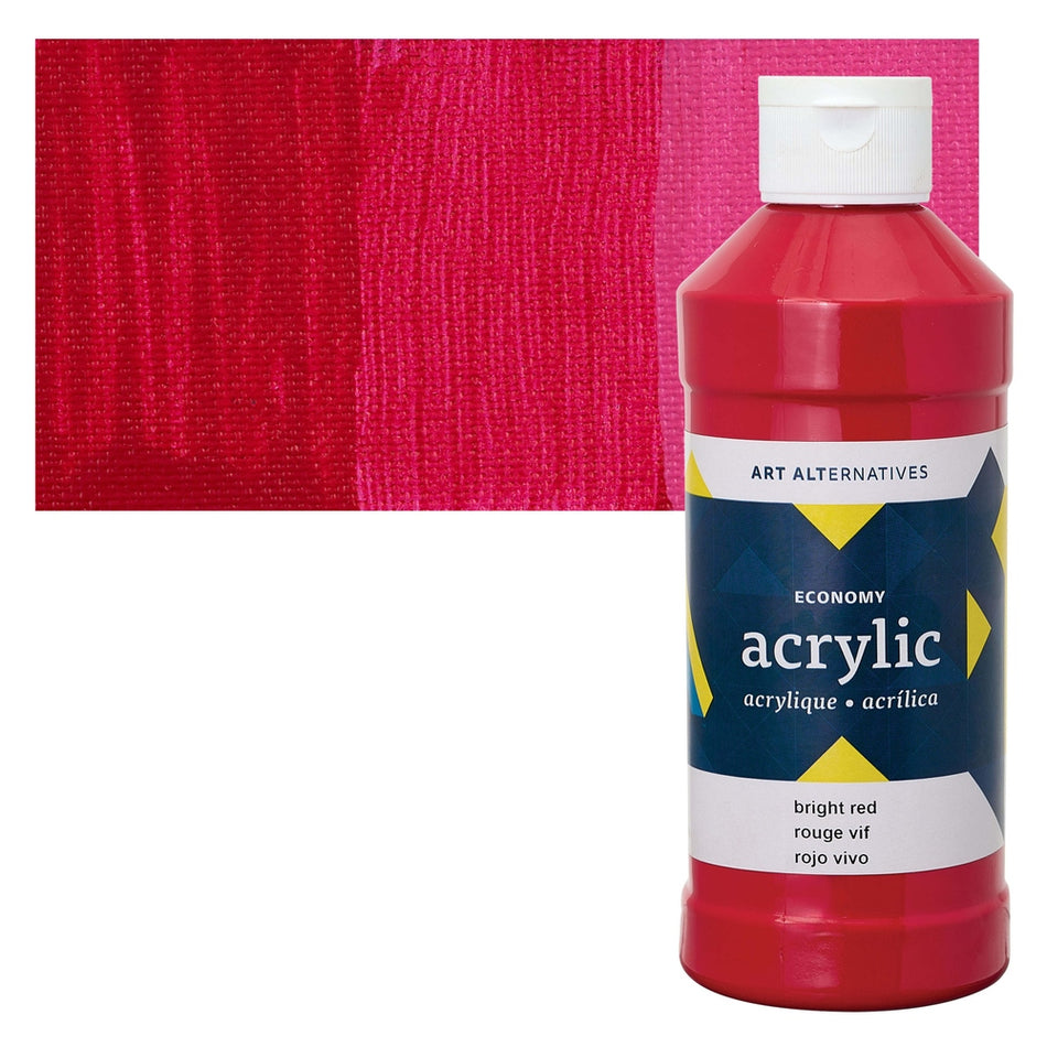 Art Alternatives 09479-3055 Economy Acrylic, Pint Bottle, Bright Red
