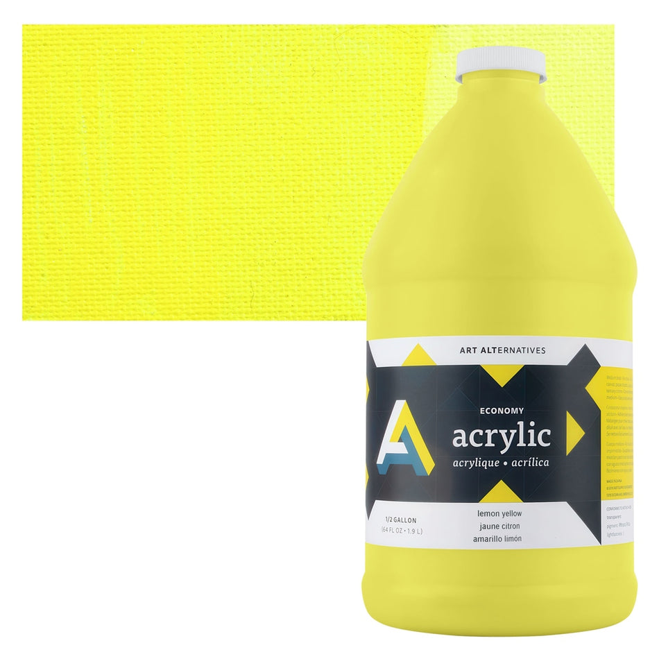 Art Alternatives 09479-4011 Economy Acrylic, Half Gallon Bottle, Lemon Yellow