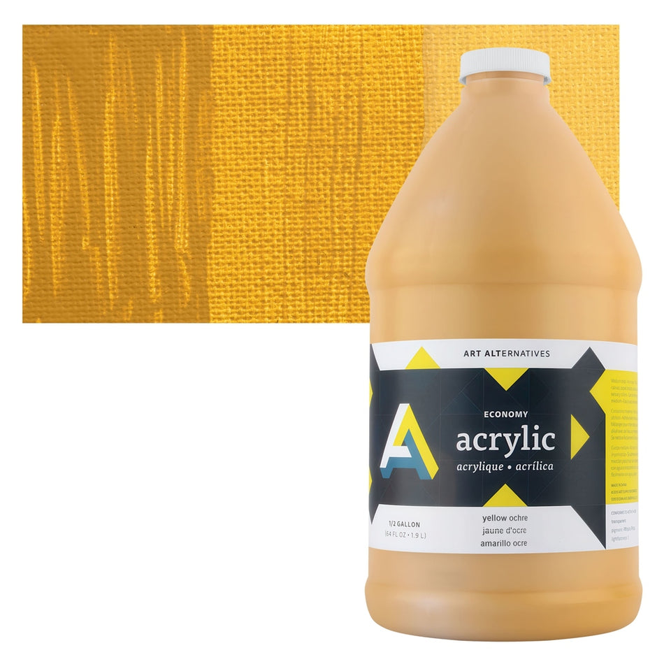 Art Alternatives 09479-4061 Economy Acrylic, Half Gallon Bottle, Yellow Ochre