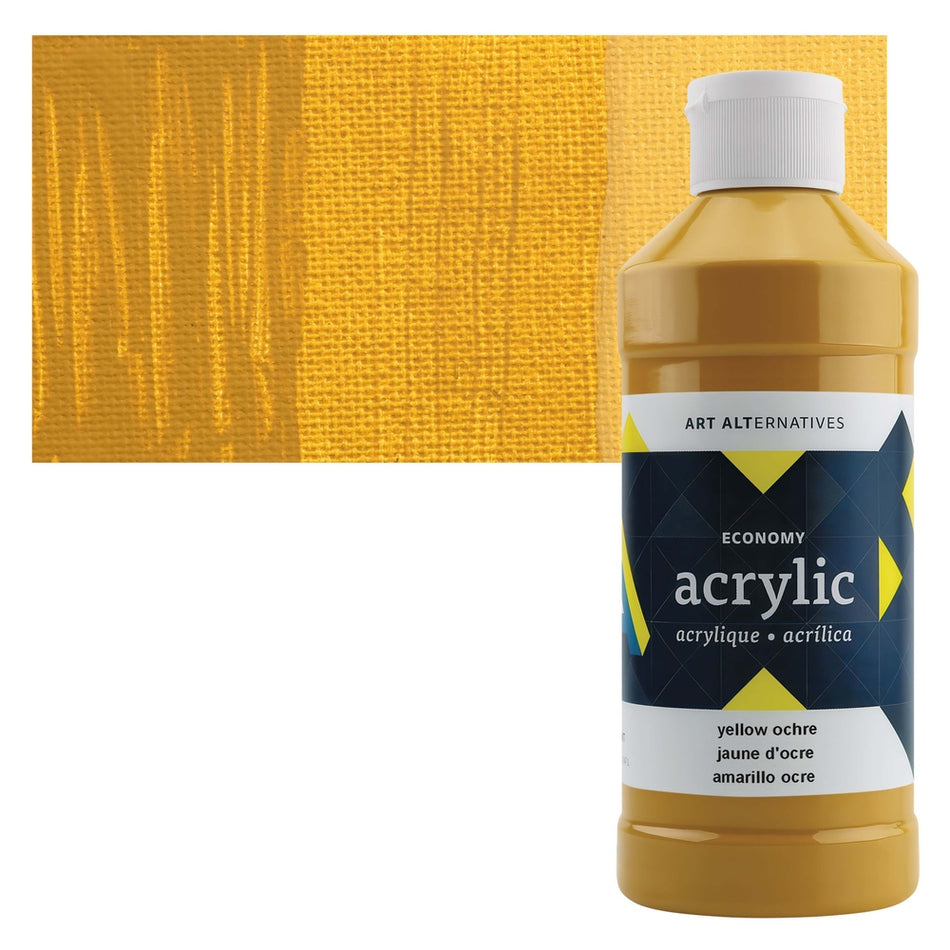 Art Alternatives 09479-4065 Economy Acrylic, Pint Bottle, Yellow Ochre