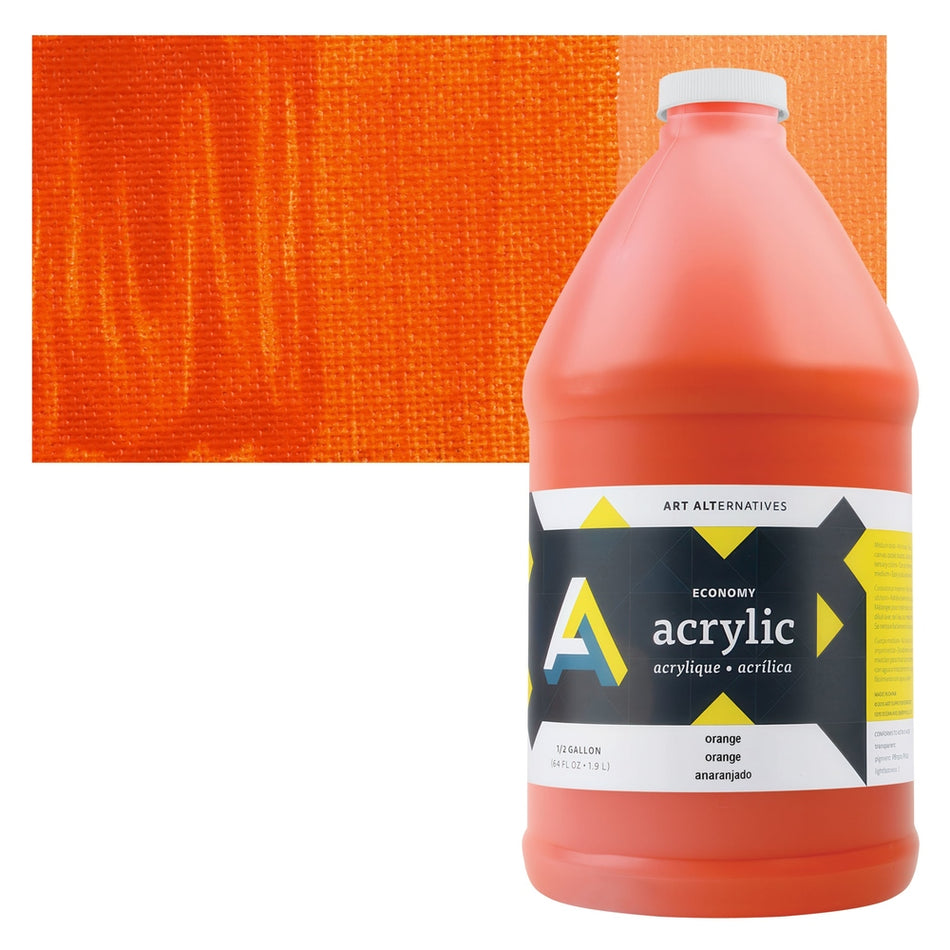 Art Alternatives 09479-4511 Economy Acrylic, Half Gallon Bottle, Orange