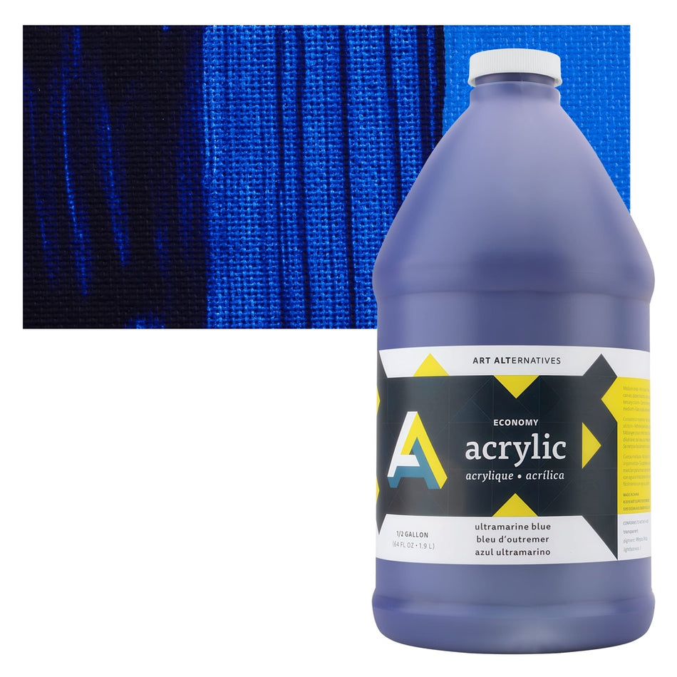 Art Alternatives 09479-5201 Economy Acrylic, Half Gallon Bottle, Ultramarine Blue