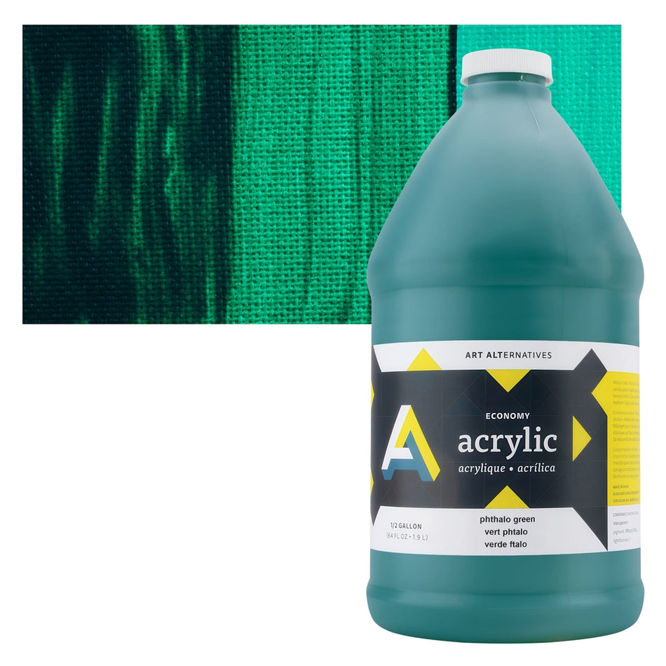Art Alternatives 09479-7771 Economy Acrylic, Half Gallon Bottle, Phthalo Green