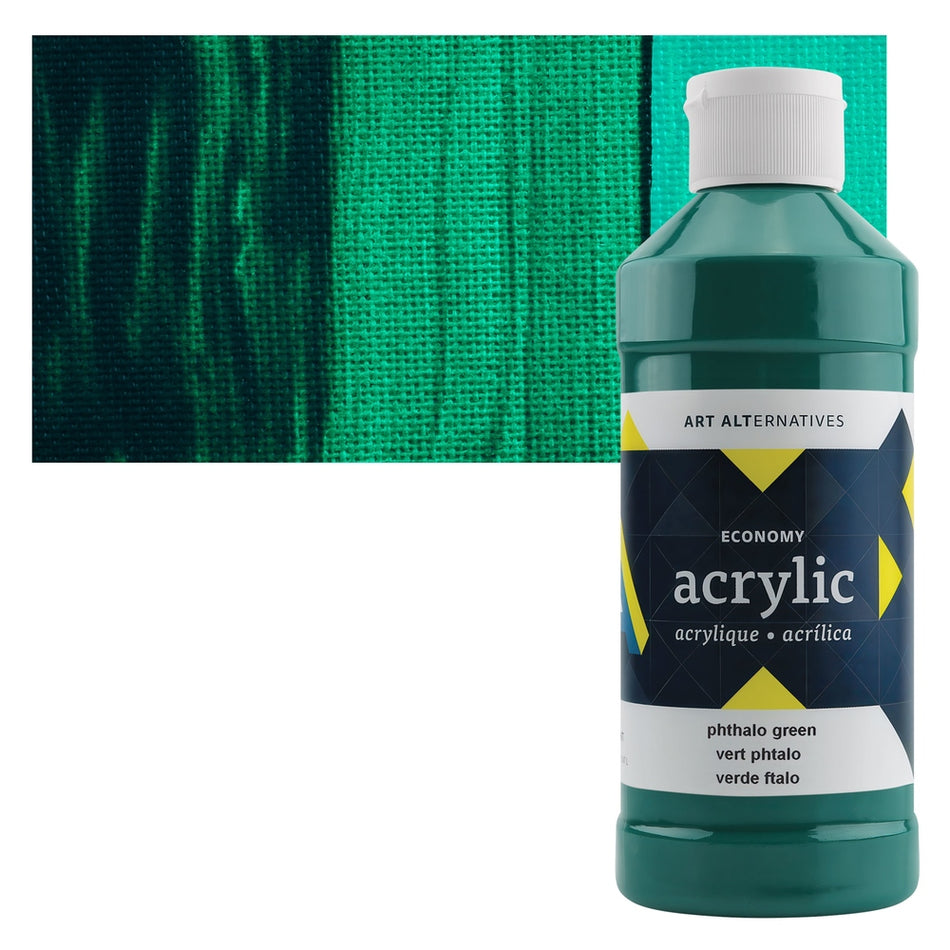 Art Alternatives 09479-7775 Economy Acrylic, Pint Bottle, Phthalo Green