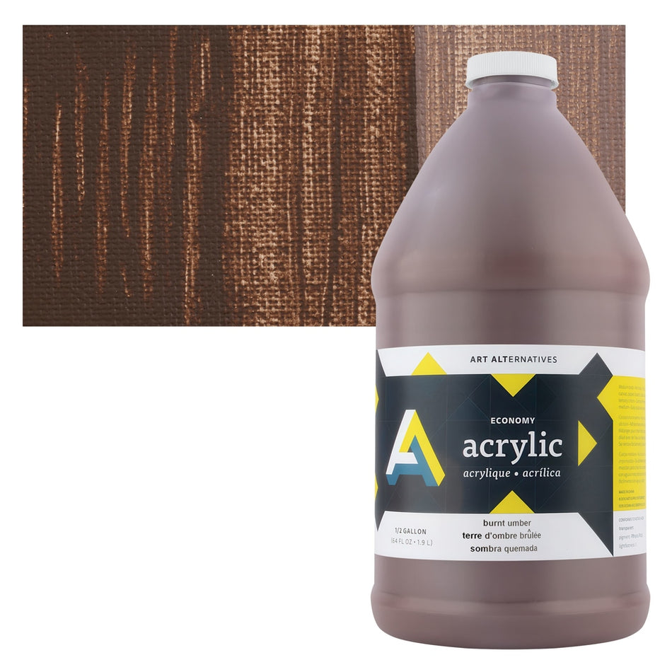 Art Alternatives 09479-8141 Economy Acrylic, Half Gallon Bottle, Burnt Umber