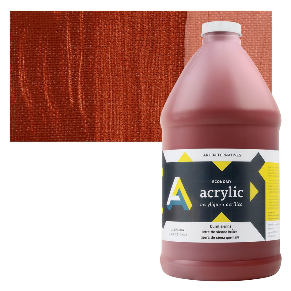 Art Alternatives 09479-8151 Economy Acrylic, Half Gallon Bottle, Burnt Sienna