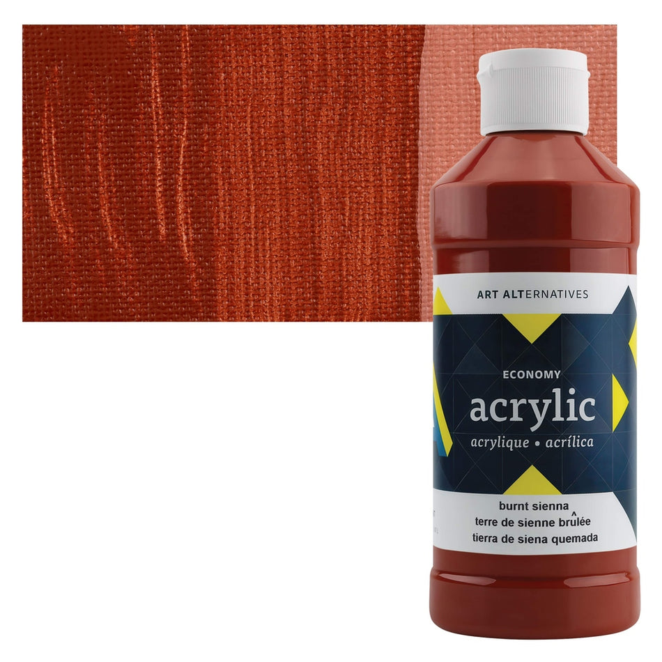 Art Alternatives 09479-8155 Economy Acrylic, Pint Bottle, Burnt Sienna