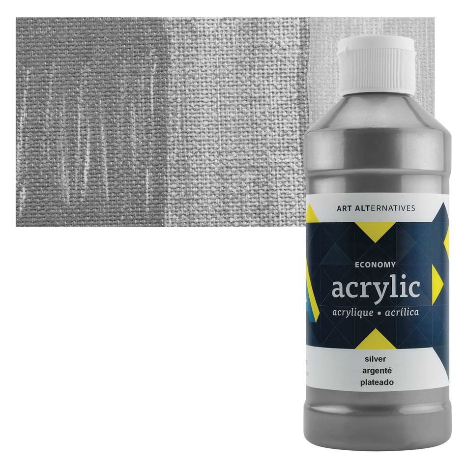 Art Alternatives 09479-9305 Economy Acrylic, Pint Bottle, Silver