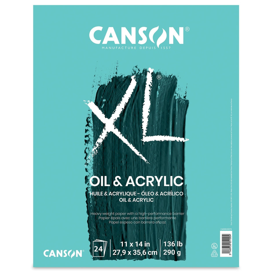 Canson 09813-1005 XL Oil & Acrylic Pad - 11" × 14", 24 Sheets