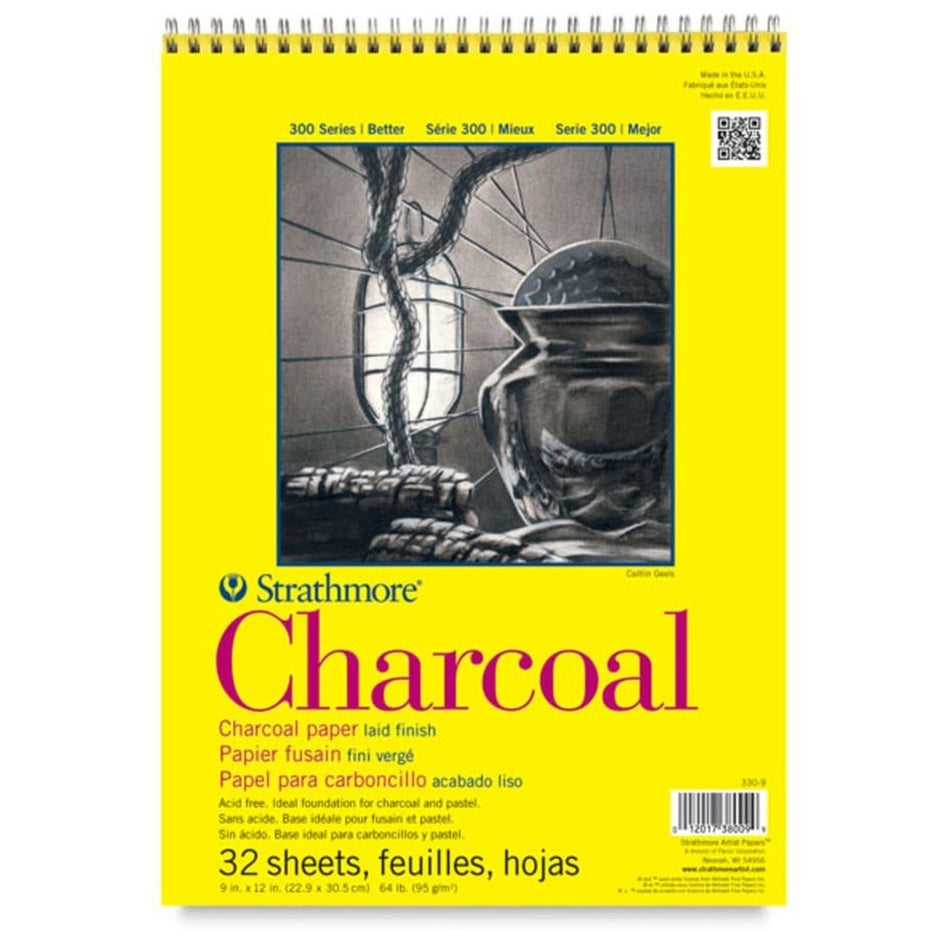 Strathmore 10207-0000 300 Series Charcoal Pad - 9" × 12", 32 Sheets