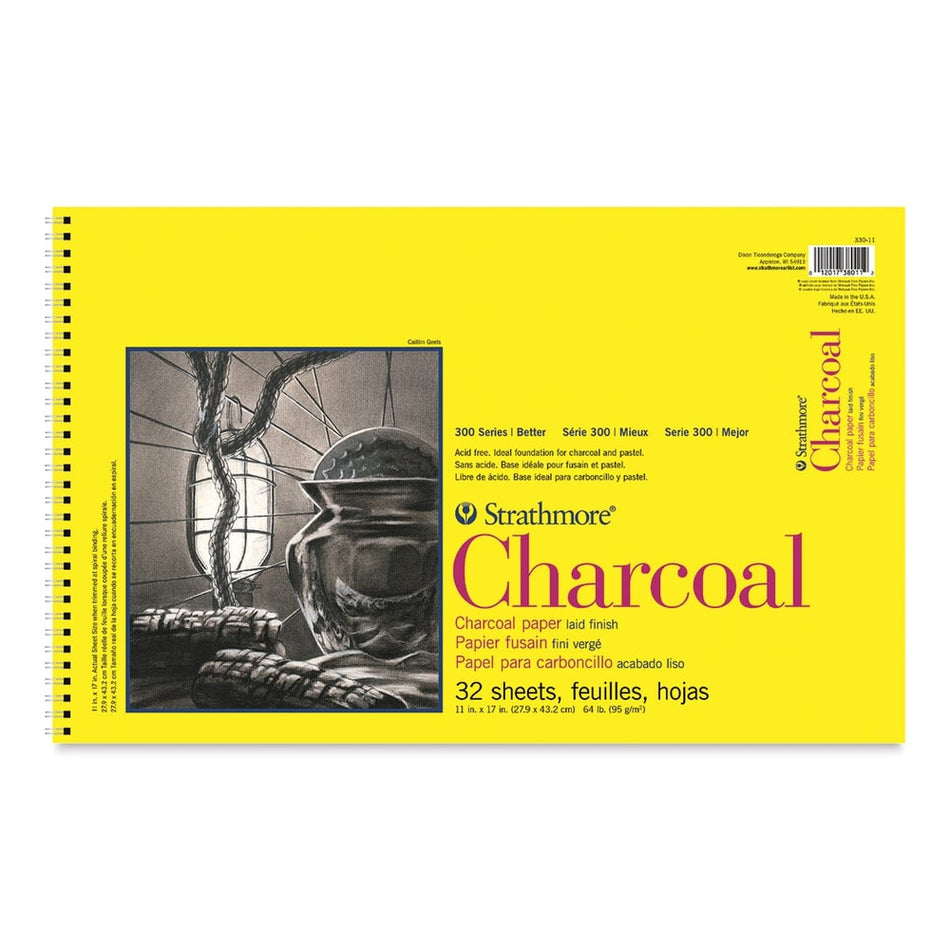 Strathmore 10207-0010 300 Series Charcoal Pad - 11" × 17", 32 Sheets