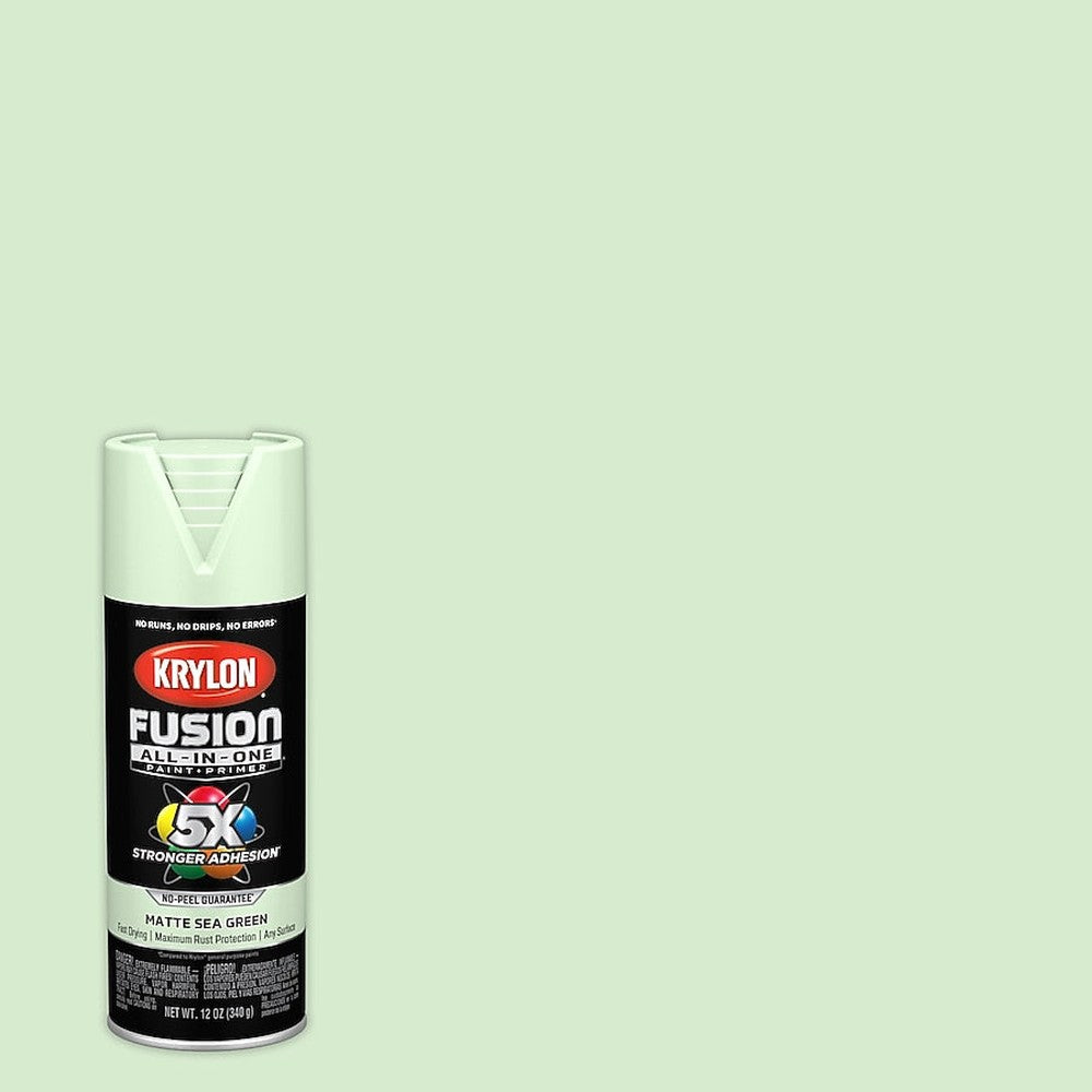 Krylon K02762007 Fusion All-in-One Spray Paint, Matte Sea Green, 12 oz.