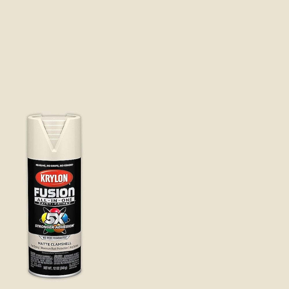 Krylon K02799007 Fusion All-in-One Spray Paint, Matte Clamshell, 12 oz.