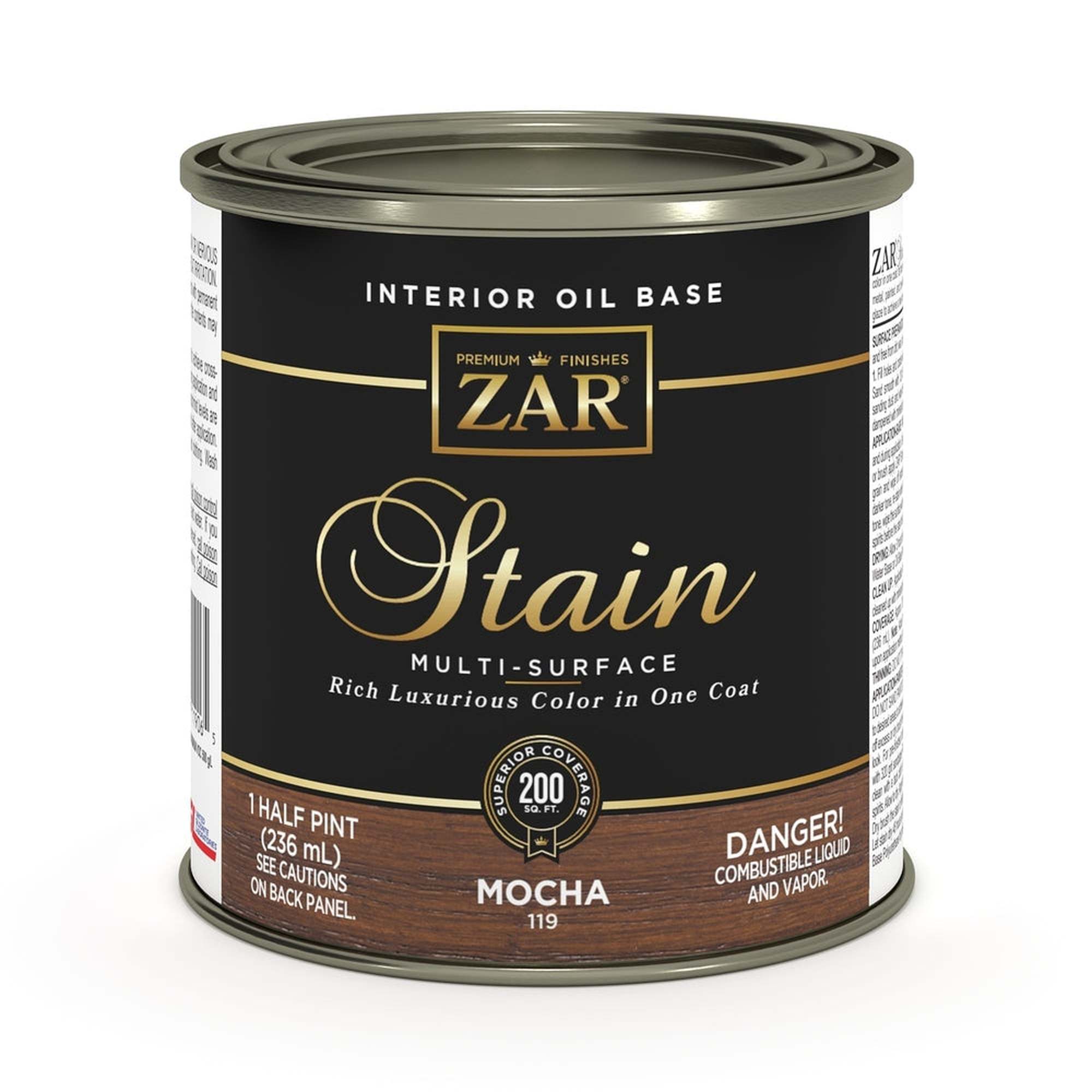 Sika 831432 Zar Interior Oil Base Stain, Half Pint, Mocha