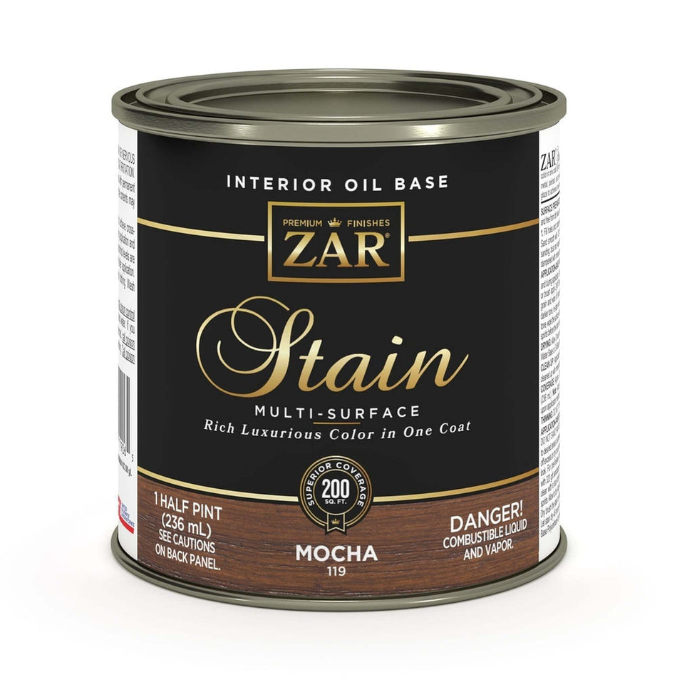 Sika 831432 Zar Interior Oil Base Stain, Half Pint, Mocha