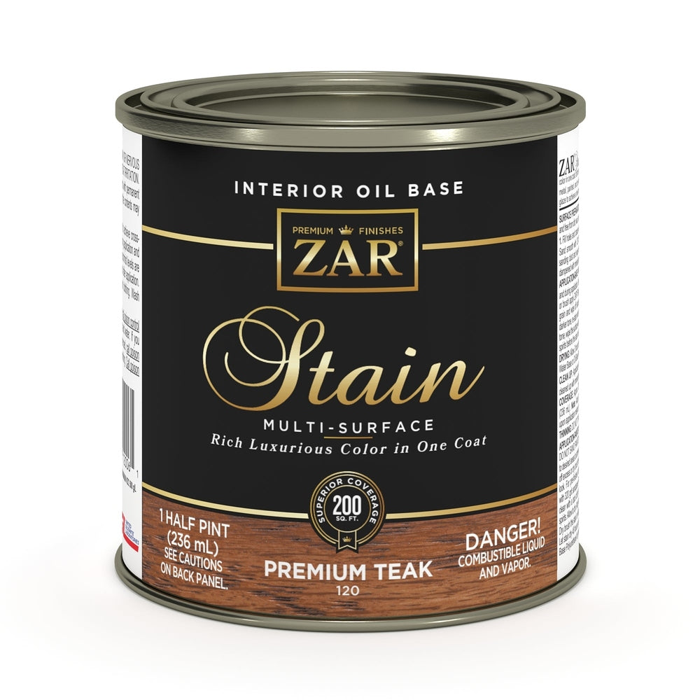 Sika 831434 Zar Interior Oil Base Stain, Half Pint, Premium Teak