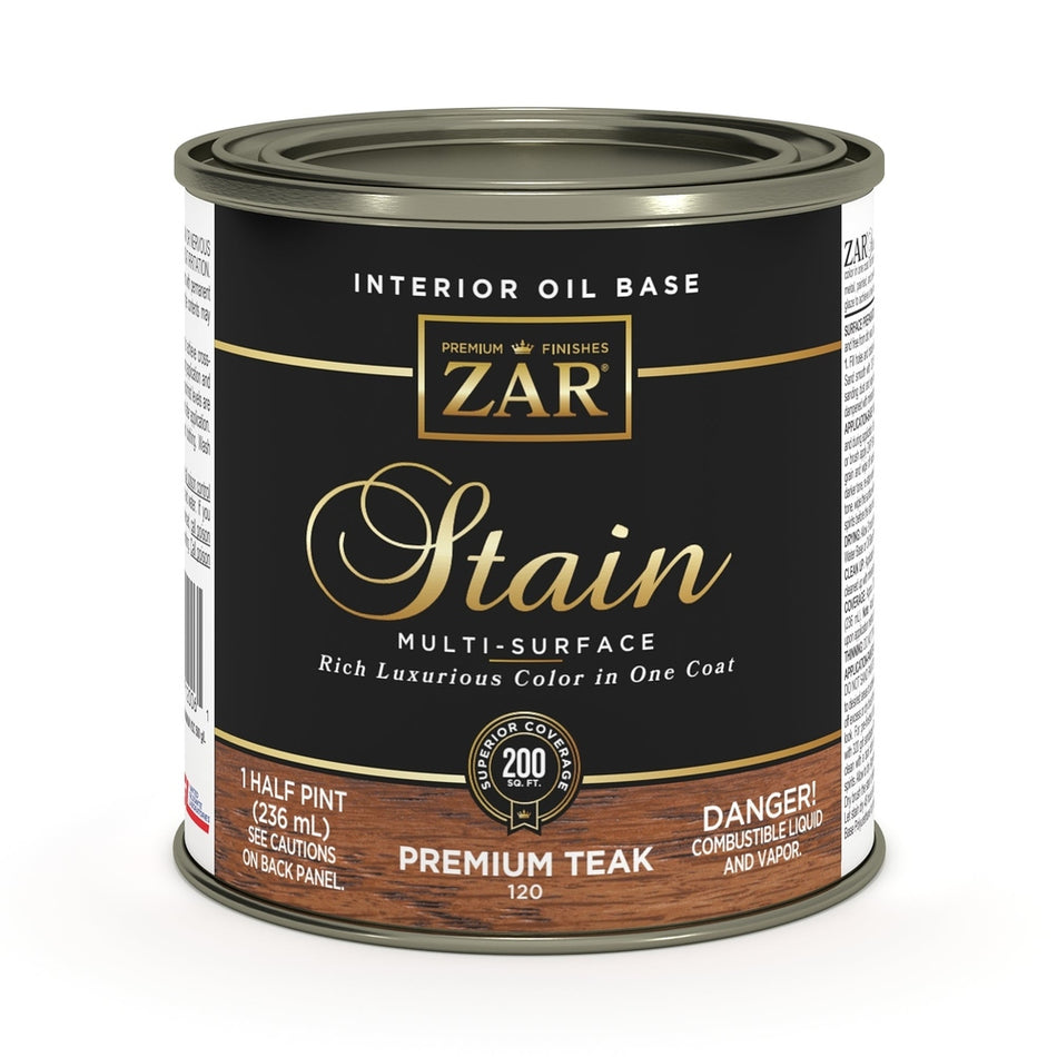 Sika 831434 Zar Interior Oil Base Stain, Half Pint, Premium Teak