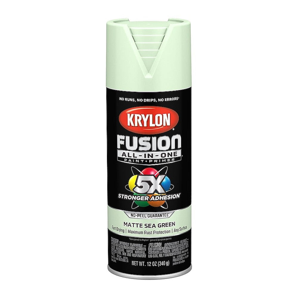 Krylon K02762007 Fusion All-in-One Spray Paint, Matte Sea Green, 12 oz.