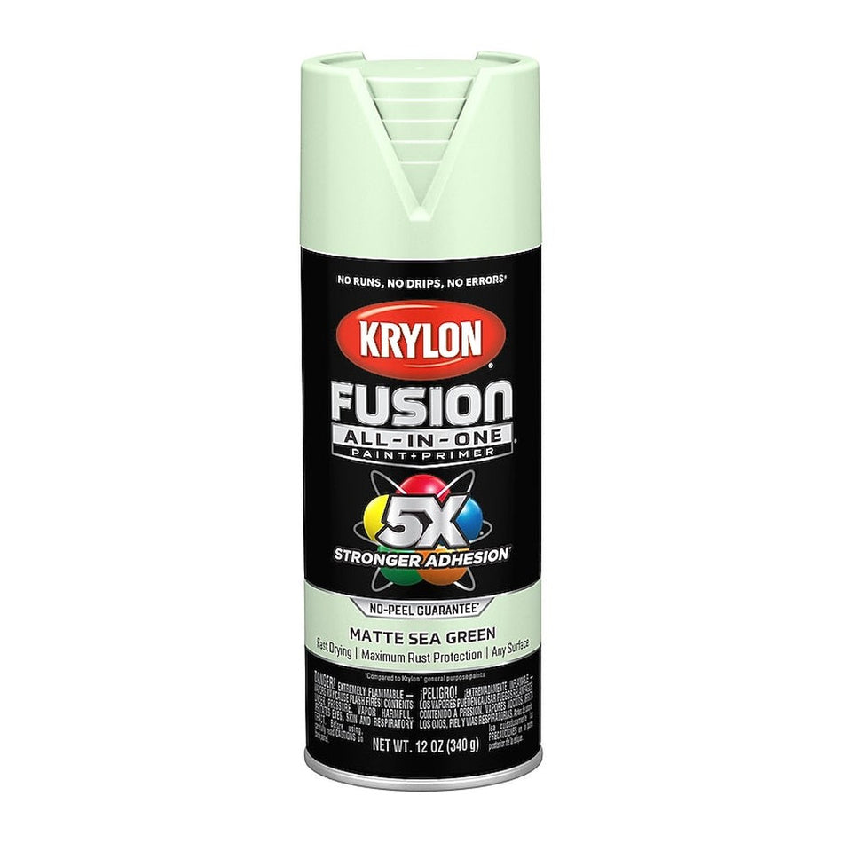 Krylon K02762007 Fusion All-in-One Spray Paint, Matte Sea Green, 12 oz.