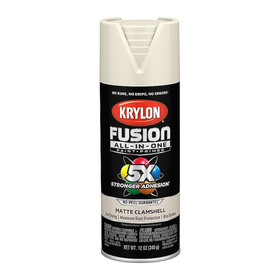 Krylon K02799007 Fusion All-in-One Spray Paint, Matte Clamshell, 12 oz.